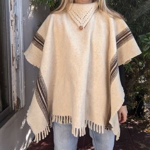 Cream Wool Pancho